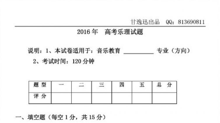 2016高考樂(lè)理試題及答案